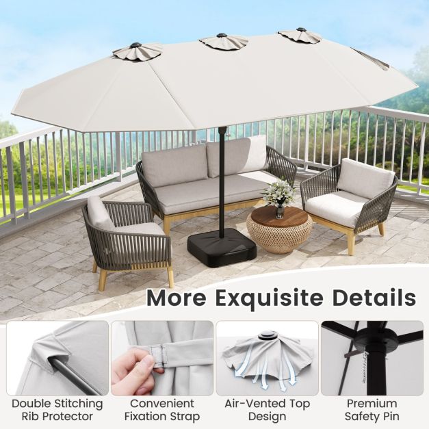 Parasol de plage Coast 220 cm - UPF50+ - Inclinable - Avec porte-gobelet/sac de transport