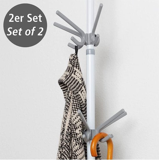 Wenko Porte-manteau Hercule 29 x 12,5 x 15 cm gris, lot de 2