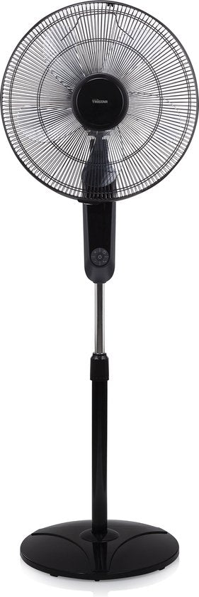 Ventilateur numérique extra-silencieux - Tristar VE-5880 - Ventilateur silencieux - Moteur à courant continu - Ventilateur avec télécommande - Adapté à la chambre à coucher - 40 cm - noir - 24 débits d'air différents - fonction rotative