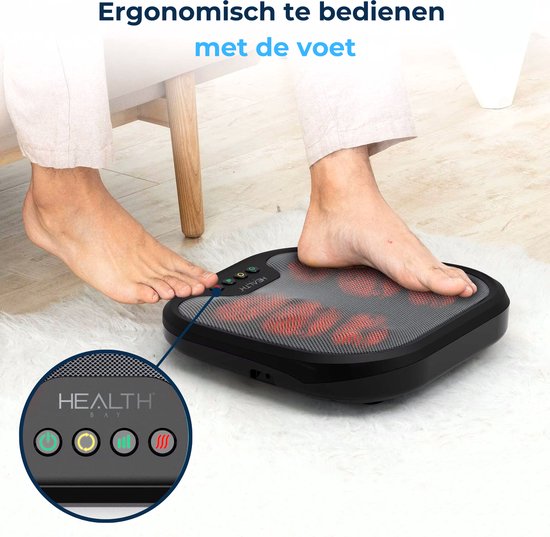 Appareil de massage des pieds Health Bay® - Massage Shiatsu chauffant - Appareil de massage des pieds favorisant la circulation sanguine - Housse lavable - Chauffage par infrarouge -