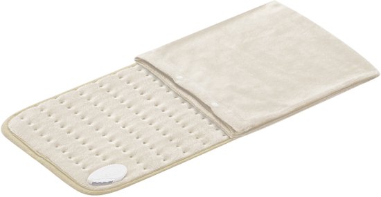 Seranova Coussin chauffant électrique - Housse incluse - Dos/ Pieds/ Cou/ Épaules/ Abdomen - Coussin chauffant - Coussin chauffant - 60x30cm - Crème Beige