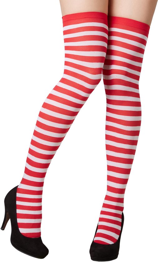 dressforfun - Bas rayés rouge et blanc - robe costume halloween déguisement carnaval déguisement carnaval déguisement carnaval déguisement carnaval - 303443