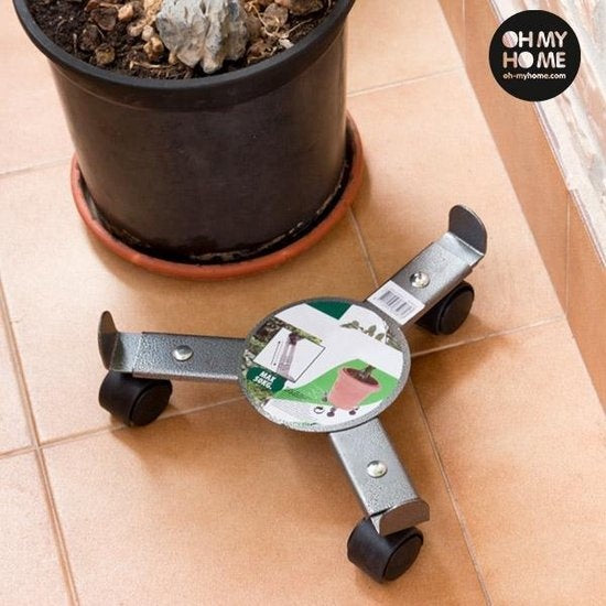 Oh My Home Support métallique à roulettes pour pots de fleurs