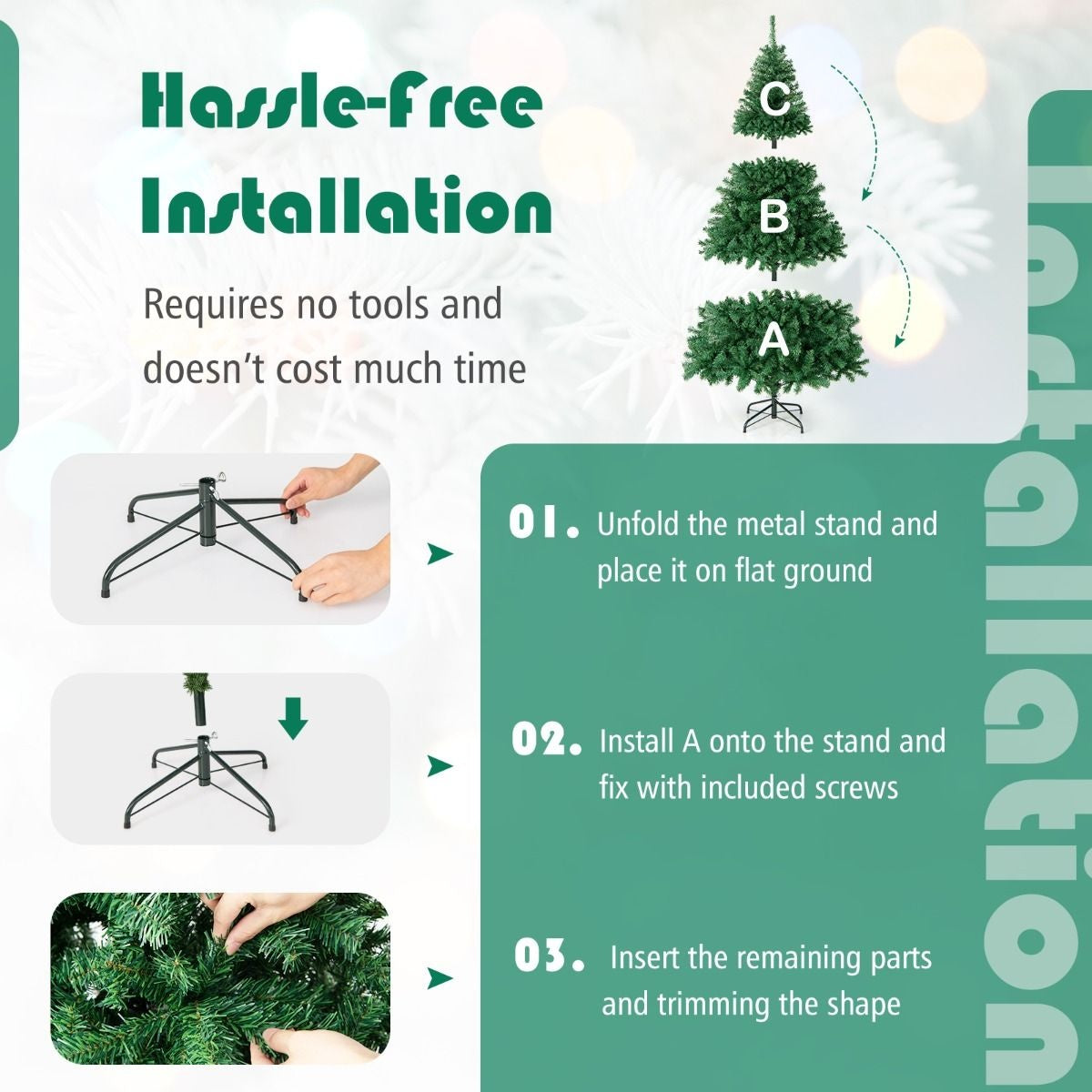 Coast Artificial Christmas Tree - 180cm - Arbre de Noël réaliste à 1000 branches - Convient pour l'intérieur et l'extérieur - Vert