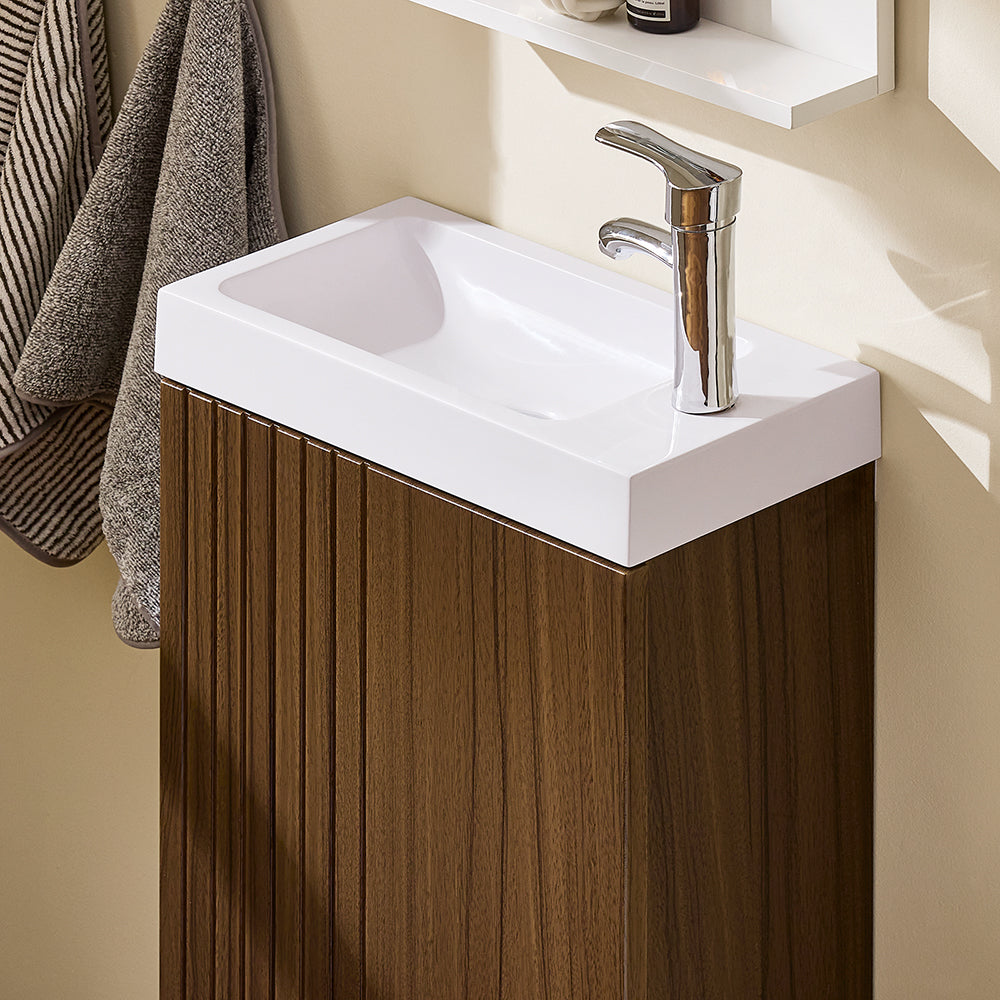 Meuble de salle de bain compact et élégant avec évier - SoBuy BZR196-BR (40 x 22 x 56 cm)