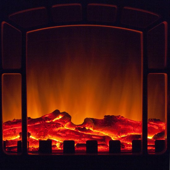 Torino Cheminée électrique avec effet flamme ouverte - 2000 watts - 25–30 m² - Noir
