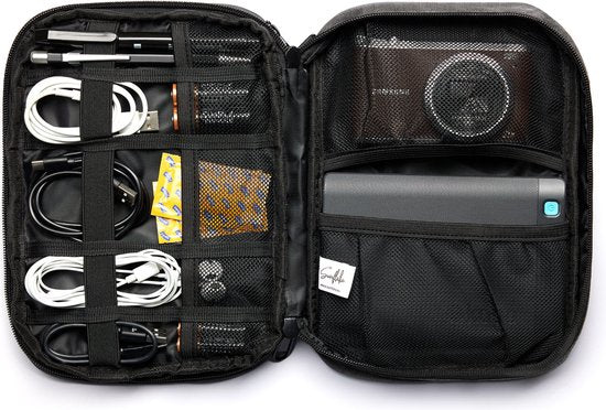 Pochette de rangement des câbles - Convient aux lecteurs électroniques, chargeurs et accessoires électroniques - Pochette de voyage pour câbles - Sunflake