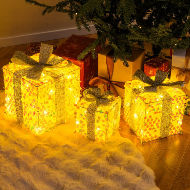 Boîtes de Noël illuminées Coast - PVC & Polyester - 5m Cordon - 25x25x25 cm