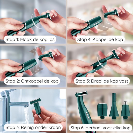 Tondeuse bikini 4 en 1 - Sansbeauté® - Visage - Aisselles - Jambes - Maillot - Tondeuse à sourcils - Epilation visage femmes - Zone intime - Ladyshaves Bikini - Epilateur électrique