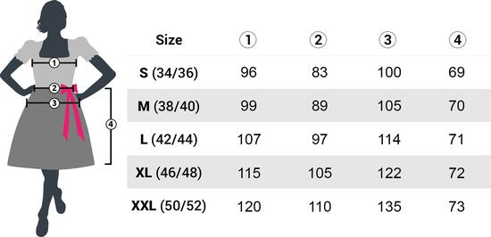 dressforfun - Midi-Dirndl Traunstein modèle 2 XL - Robe fantaisie costume halloween robe de soirée robe carnaval costume carnaval robe de soirée - 304633