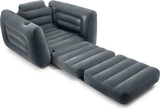 Intex - Pull-Out Inflatable Sleeping Chair - Confortable 2-en-1 Lounge Chair et Lodge Bed