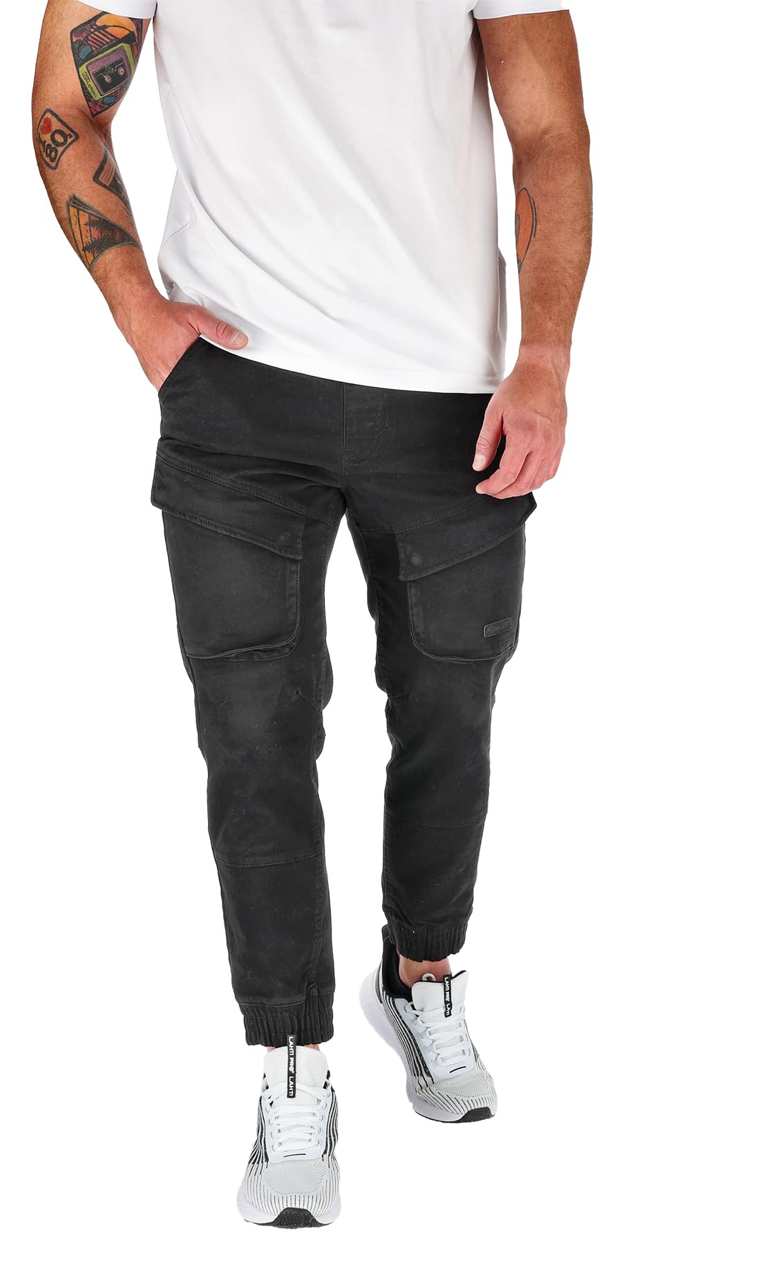 Pantalon de jogging de travail Lahti PRO L40536 pour homme - noir - coton stretch 415 g/m² - 6 poches - taille S