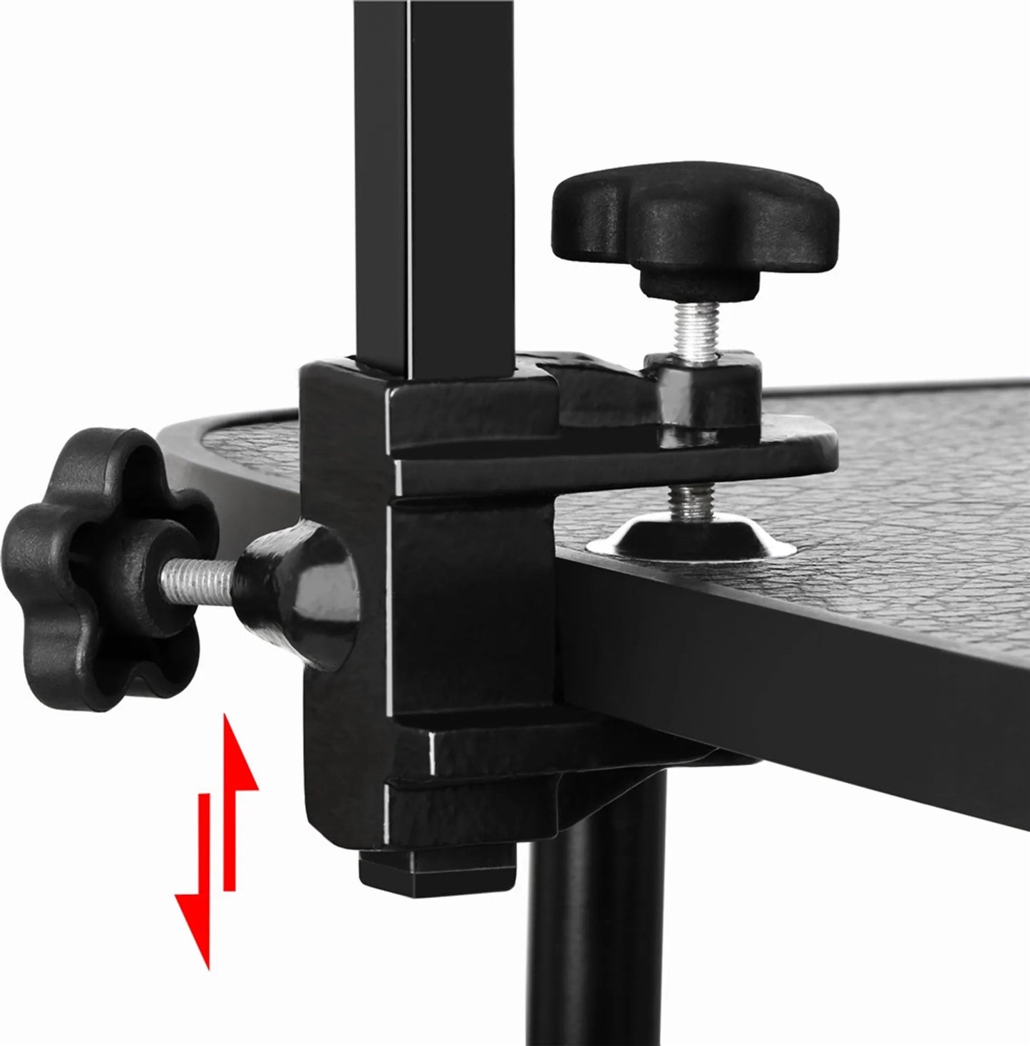 Yaheetech Table de toilettage pliante - équipée d'un support réglable en hauteur, d'une sangle de transport amovible et d'un plan de travail antidérapant - pour chiens et chats - métal noir et cuir PU - 80,5 x 46 x 76 cm