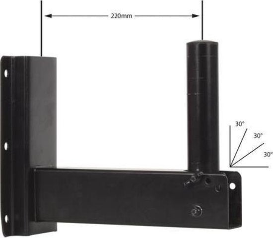 HQ-Power Support de montage, pour enceinte, charge max. 25 kg, métal, noir