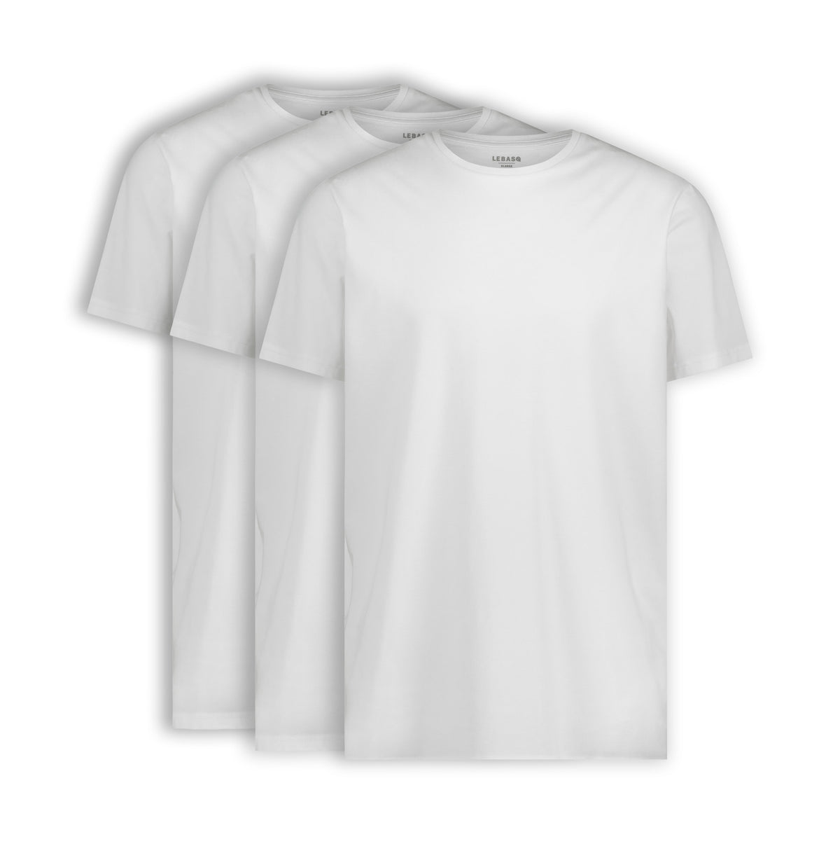 3x LEBASQ Johns Regular Fit T-Shirt V-Neck | Homme - blanc - L