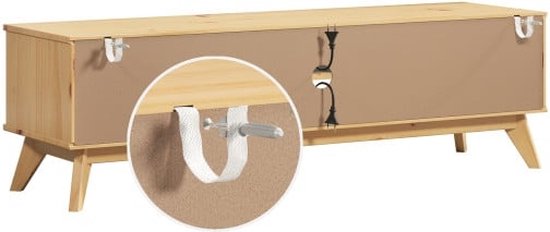 Buffet TV en bois massif 140x42x40cm naturel