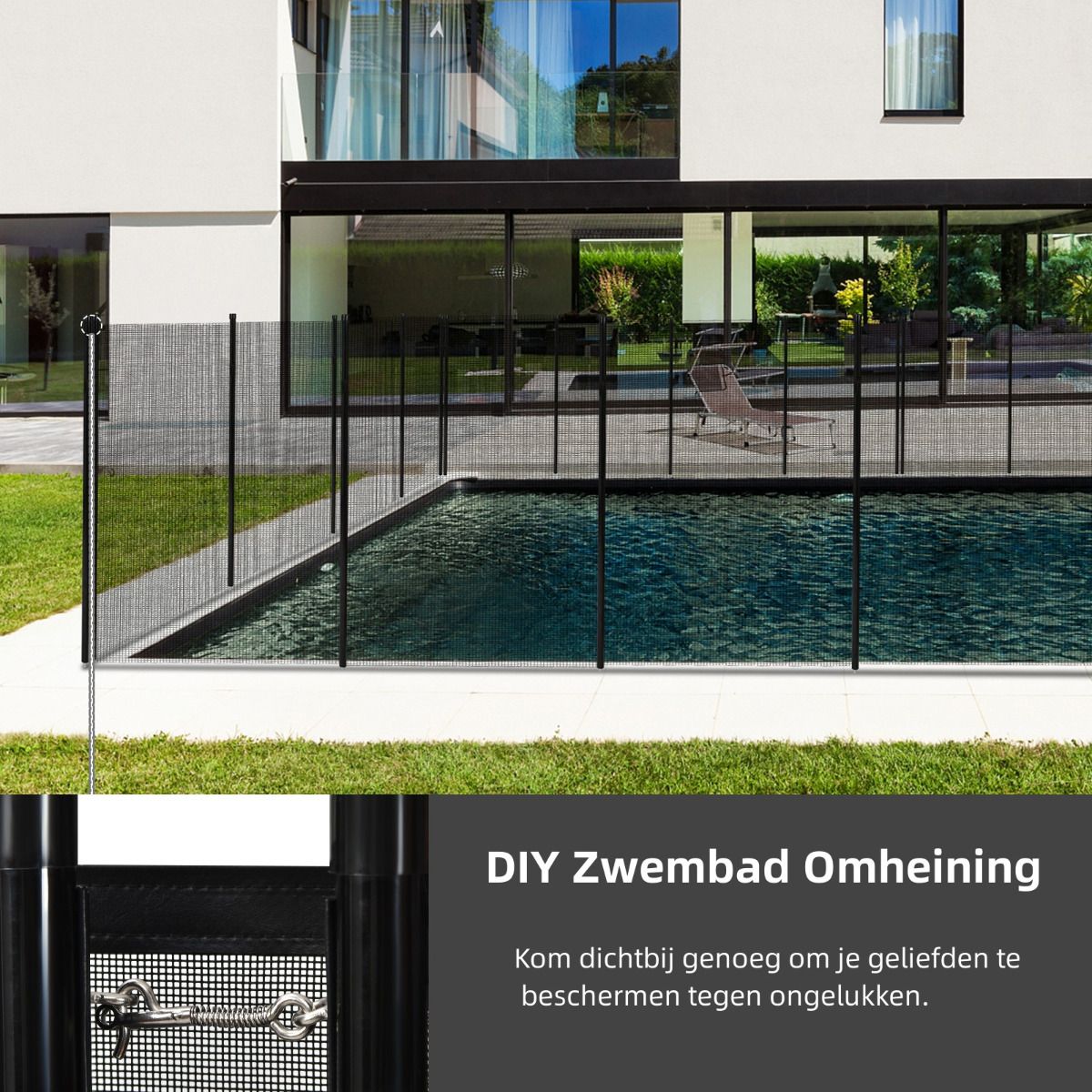 Coast Garden Fence - Clôture de piscine - 360 x 125 cm - Noir
