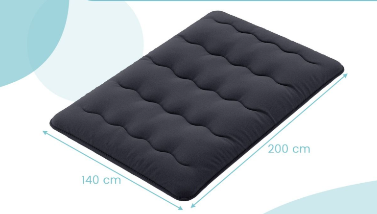 Coast Comfortable Japanese Futon Mattress Black - 140 x 200 cm - Avec housse lavable et sac de transport