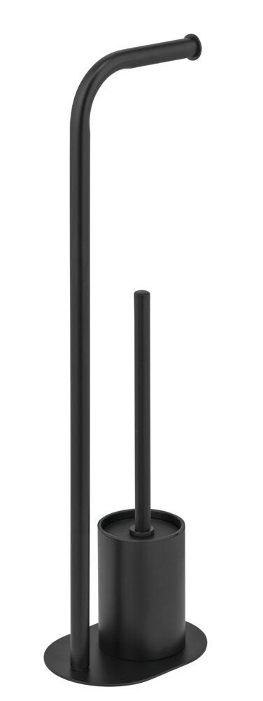 Ensemble de toilettes WENKO Levante Noir - Sur pied - Acier inoxydable - 23 x 63 x 17 cm