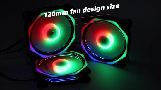 Ventilateur RGB pour PC - Ventilateur de boîtier 120mm 6-pin High Airflow - Ventilateur de boîtier d'ordinateur Earkings avec télécommande