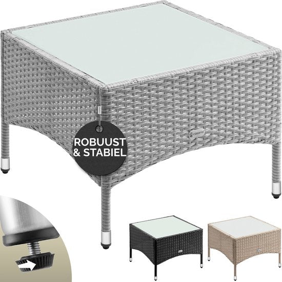 Table d'appoint CASARIA - Table basse d'extérieur en polystyrène 58x58x42cm - Gris