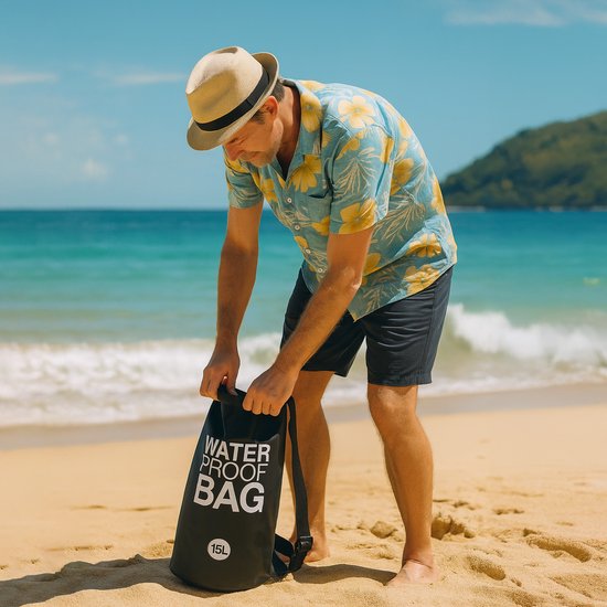 TTD® Waterproof Bag - Sac étanche - Sac de rangement - 15 L - Sac d'extérieur - Noir