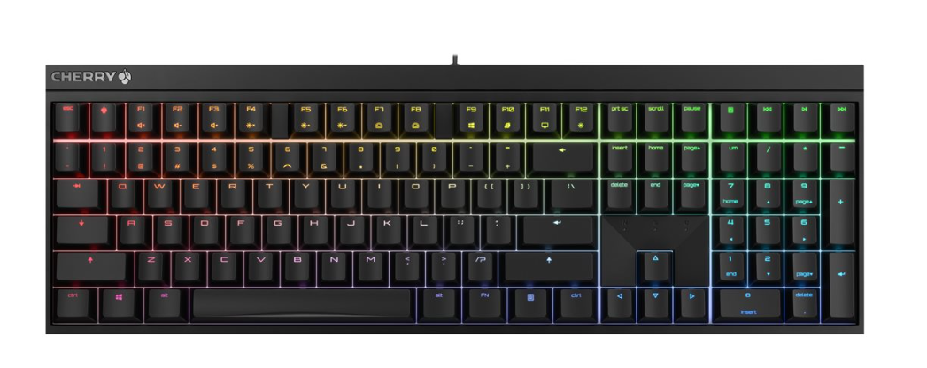 Clavier mécanique Cherry MX 2.0S – Format standard avec rétroéclairage RVB – Touches en ABS noir