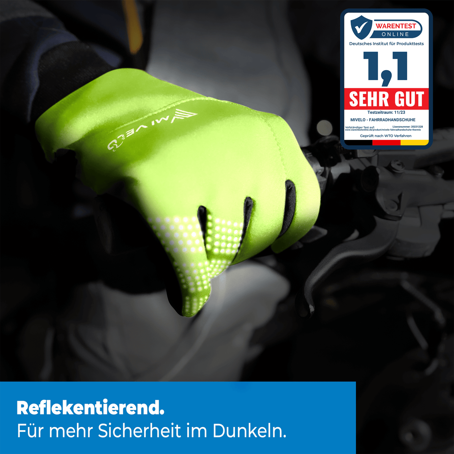 Gants Mivelo coupe-vent & déperlants - automne & printemps - taille M- Jaune