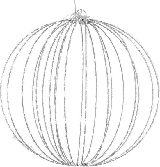 Luca Lighting Christmas Light Ball with Classic White LED Lights - Ø40 cm - Silver