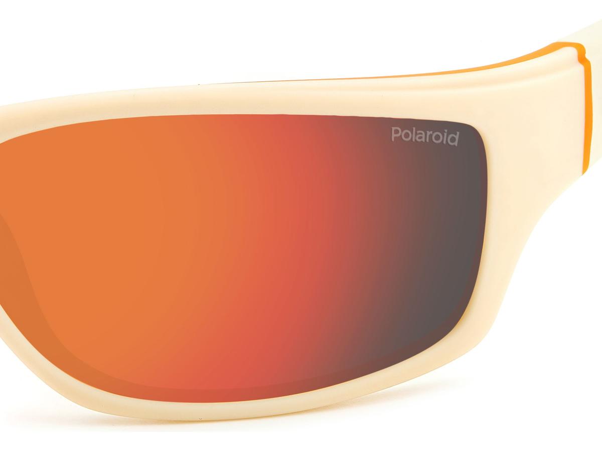 Lunettes de soleil Polaroid - Plastique - Homme - Blanc-orange - 65 x 17 x 125 mm