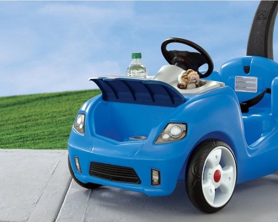 Voiture à pousser Step2 Whisper Ride en bleu - Voiture à pousser avec barre de poussée - Pour les enfants à partir de 1 an et demi