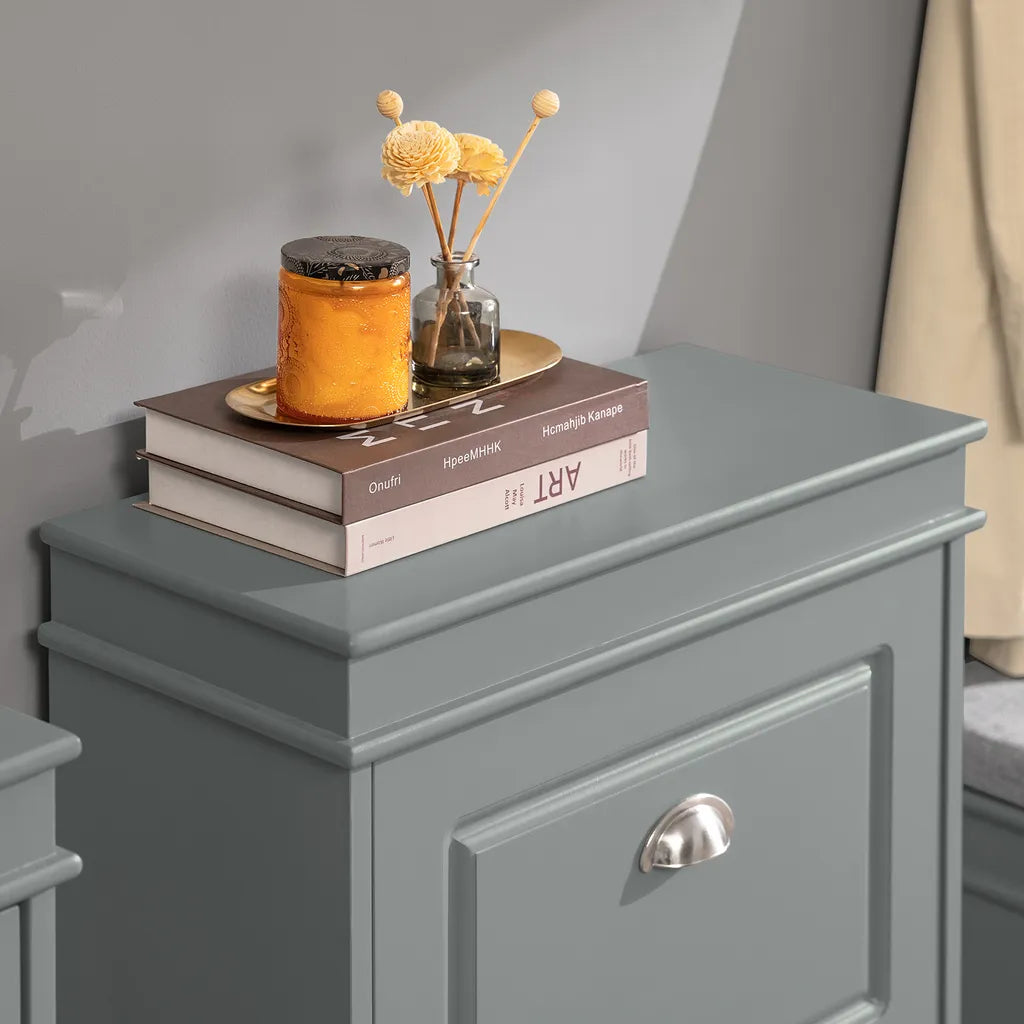 SoBuy FSR78-HG Armoire à chaussures avec 2 abattants Rack à chaussures Shoe Tipper Schuhkipper With 4 Shelves G GreyHT Approx : 54x82x24cm