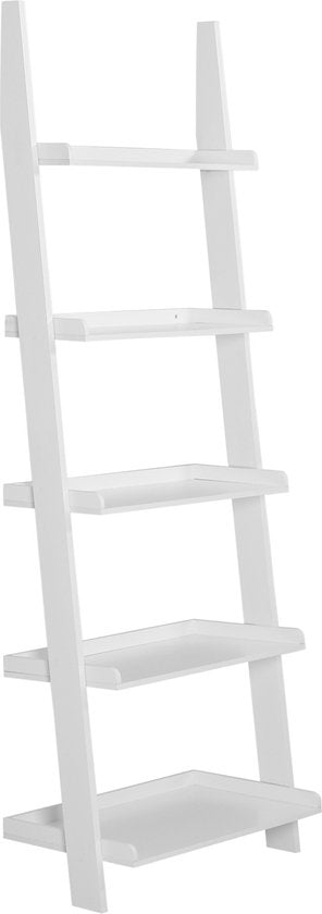 Bibliothèque Casaria - 5 étagères - Dimension 180x64x37cm MDF Bois Blanc