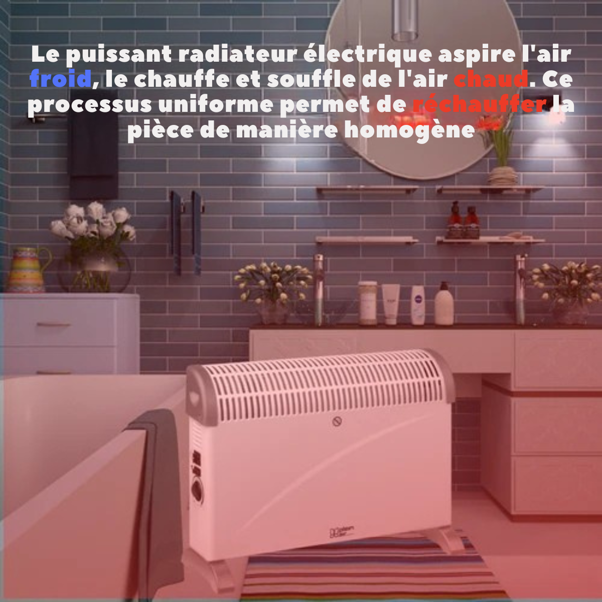 Radiateur Électrique mobile – Plein Air – Chauffage Thermostat Réglable - 750/1500/2000W - Blanc
