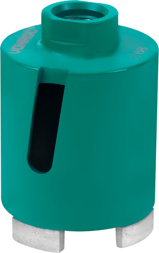 VONROC Foret diamanté SDS-Plus - 68mm - Universel - Incluant foret diamanté, foret central, goupille d'extrusion et adaptateur SDS-plus