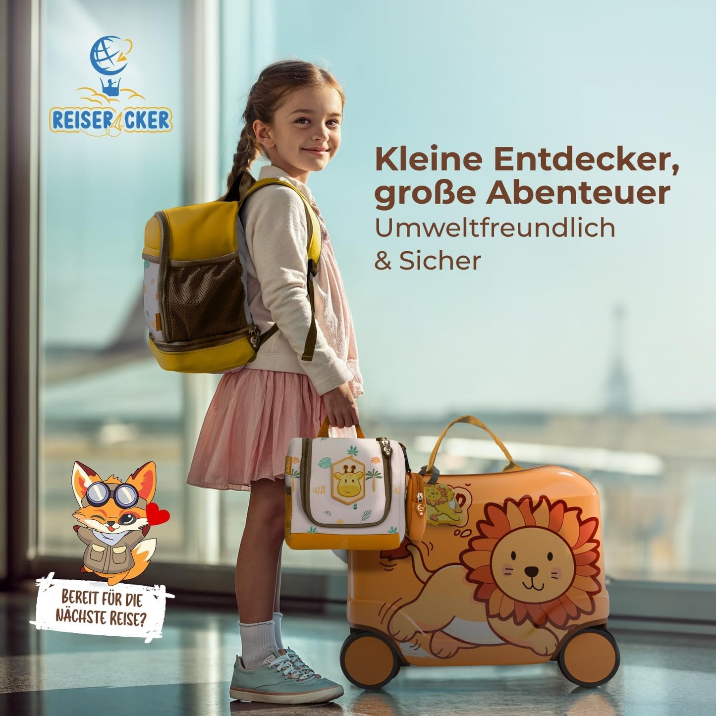 REISERACKER Trousse de toilette pour enfants - orange - 9 x 21 x 18 cm