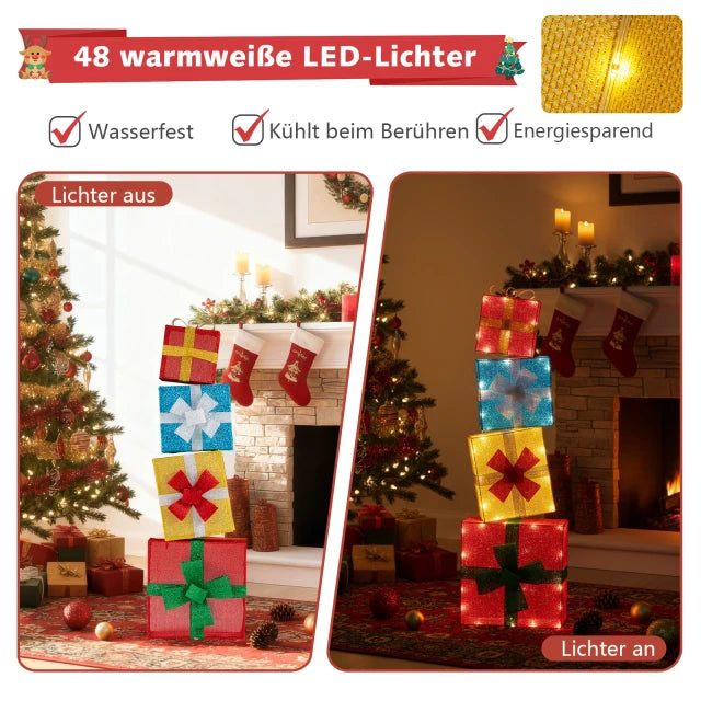 Coffret de Noël Coast - illuminé - 48LED - empilé - jardin - Noël - multicolore