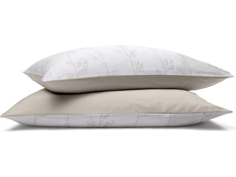 Taie d'oreiller Emma en satin - Motif réversible - dimensions 50 x 70 - Beige Floral Tree