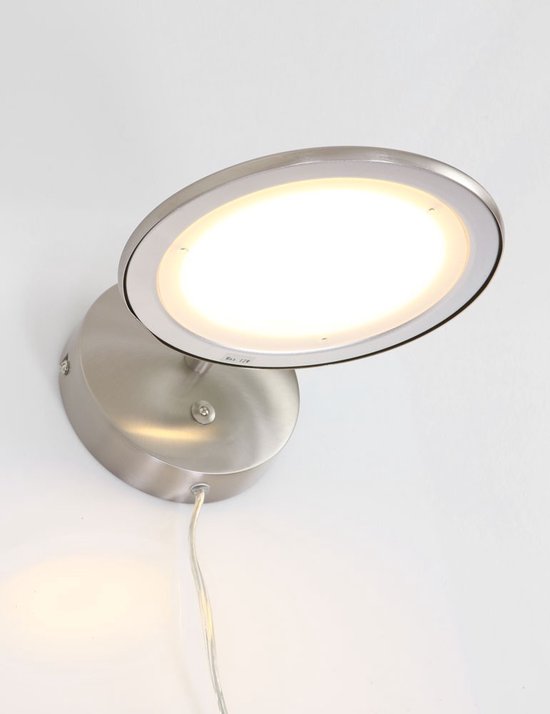 Steinhauer Zenith LED - Applique moderne - Acier - H:12cm - Ø:12cm - Universelle - Pour l'intérieur - Métal - Appliques - Chambre à coucher - Salon
