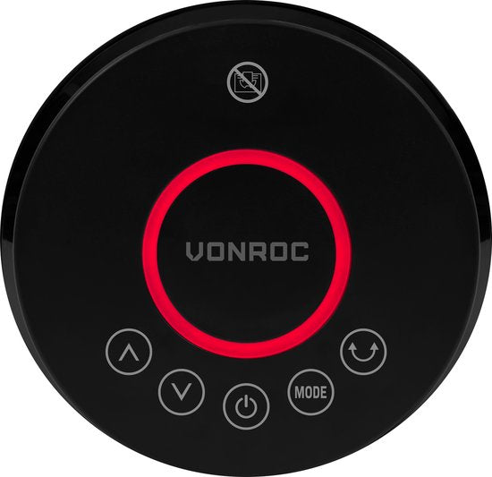 VONROC Radiateur électrique - radiateur soufflant - 1000W/2000W - céramique - 3 réglages - fonction swing - affichage LED - thermostat et minuterie - 20m2