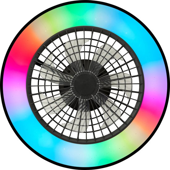 Brilliant Mazzaro - Ventilateur de plafond - LED 40W - 3000K-6500K - Dimmable - Noir