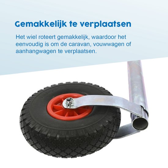 ProPlus Nose Wheel - Roue de support - pour remorque, caravane et roulotte - Jante en plastique - Pneu PU - Ø 260 x 85 mm - Roue en polyuréthane