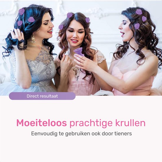 Set de bigoudis en silicone - 40 pièces - incl. filet à cheveux - peigne et 30 élastiques - boucles sans chaleur - bigoudis - rouleaux à cheveux - boucles sans chaleur