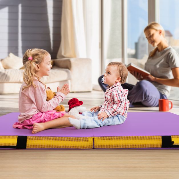 Tapis de gymnastique pliable Coast – 122 x 122 x 10 cm – Mousse EPE – Violet