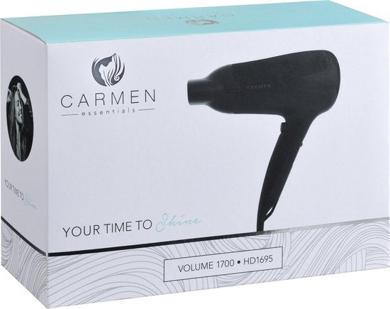 Carmen HD1695 - Sèche-cheveux - 1700W - Diffuseur - Fonction Coolshot - Noir