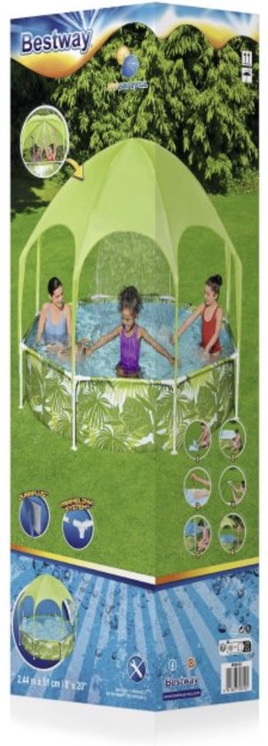 Bestway Splash-in-Shade Piscine hors sol ronde avec parasol UV Careful
