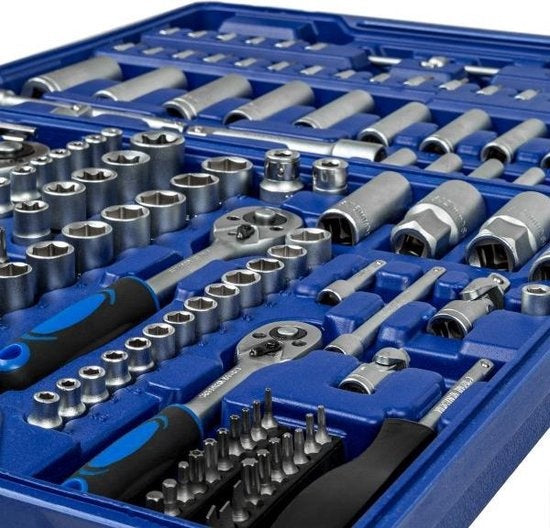 tectake Jeu de clés 171 pièces - 1/4", 3/8" et 1/2"