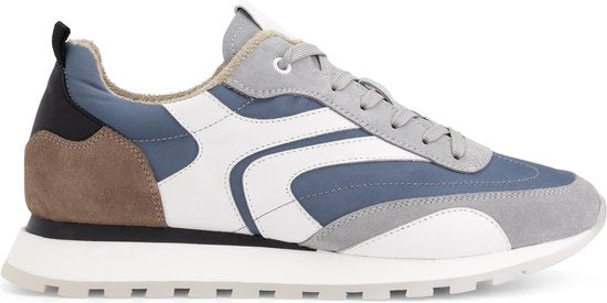 DenBroeck Morris St - Baskets hommes - Chaussures à lacets hommes - Cuir bleu-gris