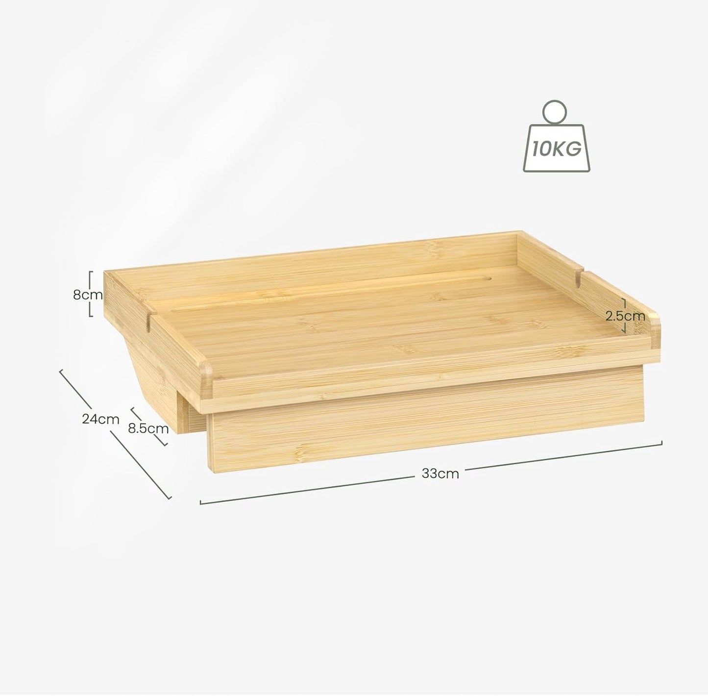 EUGAD Planche de lit en bambou - Table de chevet - 24 x 33 x 8 cm