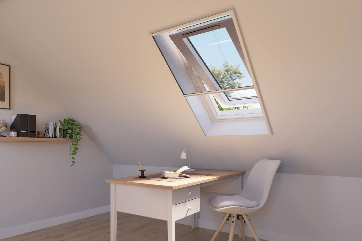 Bruynzeel S500 Moustiquaire de fenêtre plissée - Blanc - 103 x 155 CM